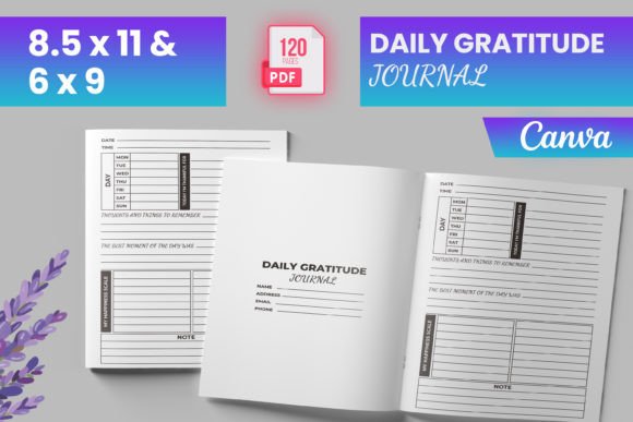 Download Daily Gratitude Journal Canva (KDP) - Journal Collection