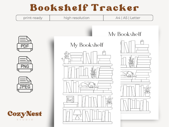 Download Bookshelf Tracker | Reading Journal PDF - Journal Collection