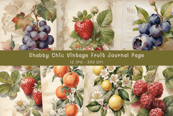 Download Shabby Chic Vintage Fruit Journal Pages - Journal Collection