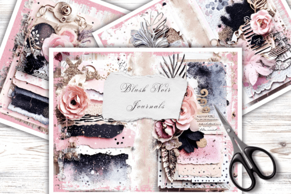 Download Blush Noir Journals Collage Pages - Journal Collection