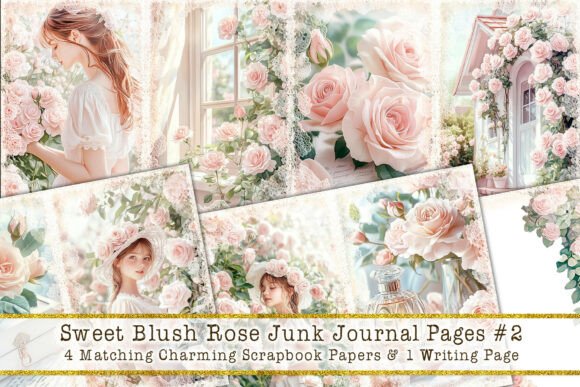 Download Sweet Blush Floral Junk Journal Pages #2 - Journal Collection