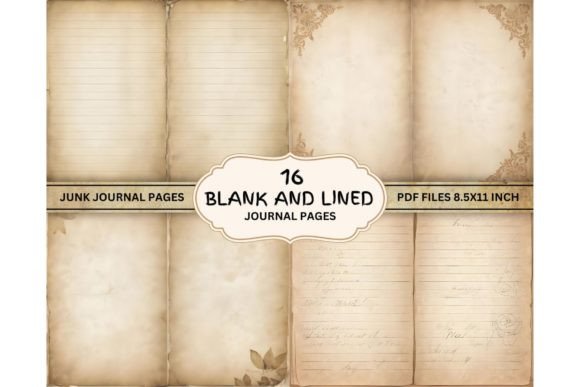 Download Lined &amp; Blank Junk Journal Kit PDF - Journal Collection