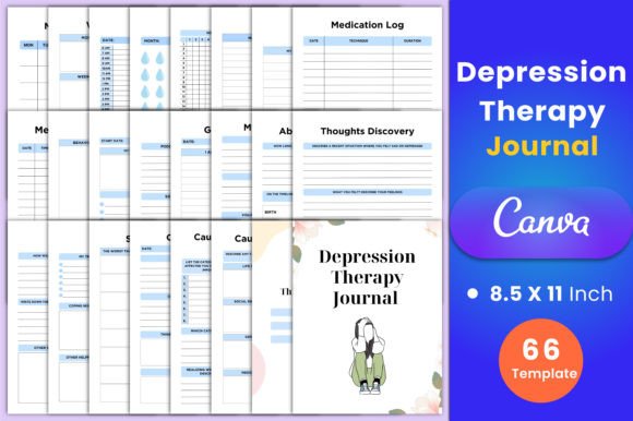 Download Depression Therapy Journal, Canva - Journal Collection