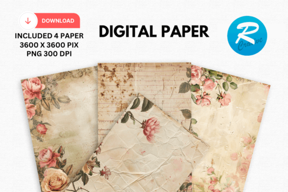 Download Romantic Journal Digital Paper Printable - Journal Collection