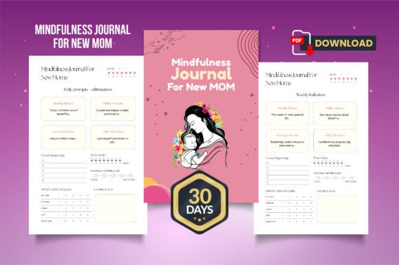 Download Mindfulness Journal for New Moms 30 Days - Journal Collection