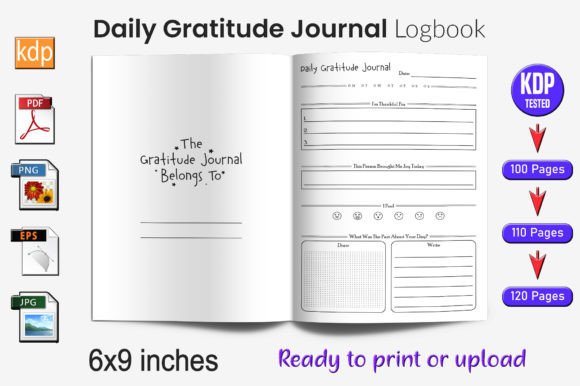 Download Daily Gratitude Journal Log Book | KDP I - Journal Collection