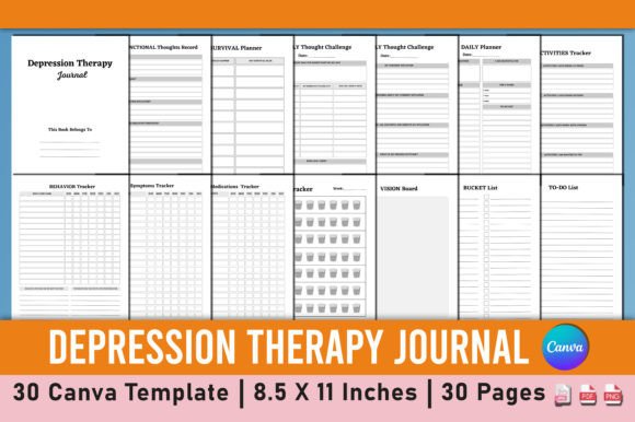 Download Depression Therapy Journal Canva - Journal Collection