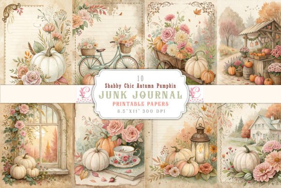 Download Shabby Chic Autumn Pumpkin Junk Journal - Journal Collection