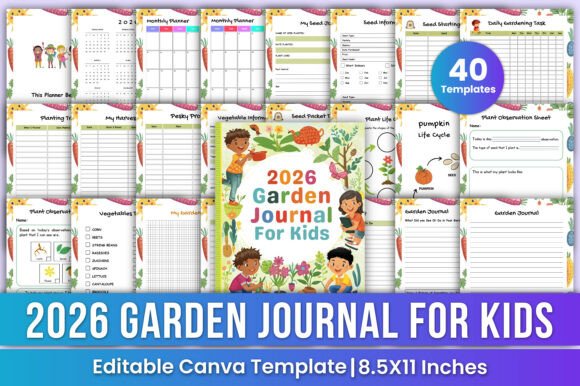 Download 2026 Garden Journal for Kids Canva Kdp - Journal Collection
