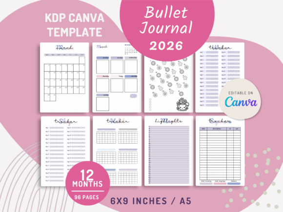 Download CANVA 2026 Bullet Journal Template - Journal Collection
