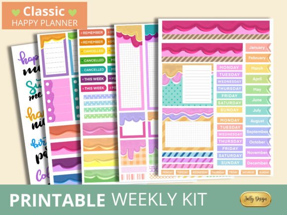 Download Colorful Jelly Happy Planner Stickers - Happy planner Collection