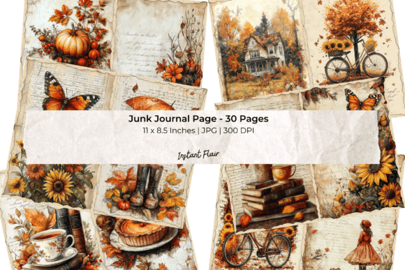 Download Cozy Autumn Junk Journal Pages - Journal Collection
