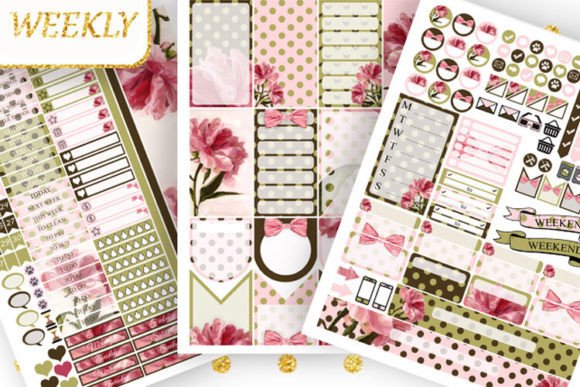 Download Pink Peonies Big Happy Planner Stickers - Happy planner Collection