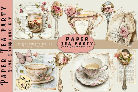 Download Paper Tea Party Ephemera Junk Journaling - Journal Collection