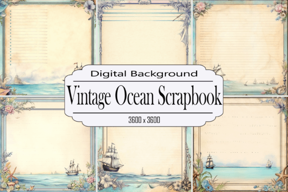 Download Vintage Ocean Scrapbook Page - Ocean Collection