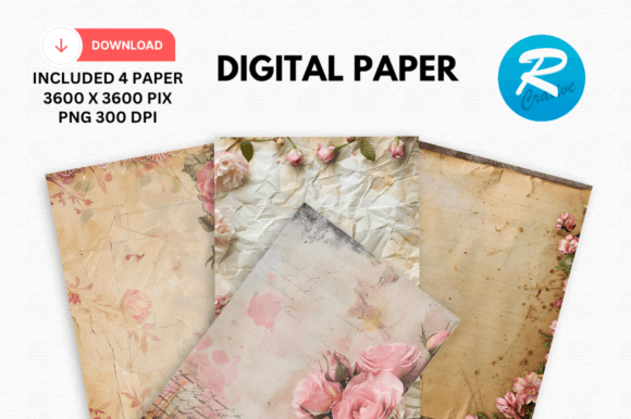 Download Romantic Journal Digital Paper Printable - Journal Collection