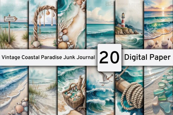 Download Vintage Coastal Paradise Junk Journals - Journal Collection