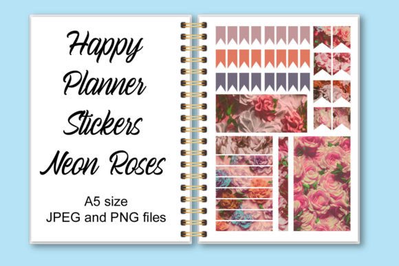 Download Happy Planner Stickers Neon Roses - Happy planner Collection