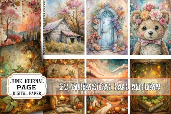 Download Pink Whimsical Fall Autumn Junk Journal - Journal Collection