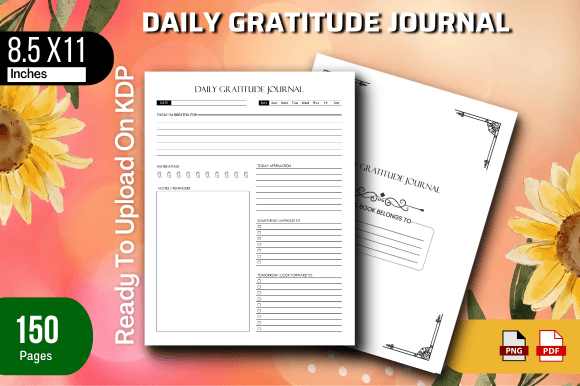 Download Daily Gratitude Journal Printable KDP - Journal Collection