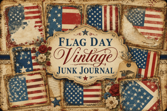 Download Flag Day Vintage Junk Journal - Journal Collection