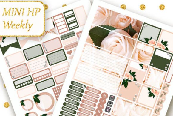 Download Mini Happy Planner Weekly Beige Roses - Happy planner Collection