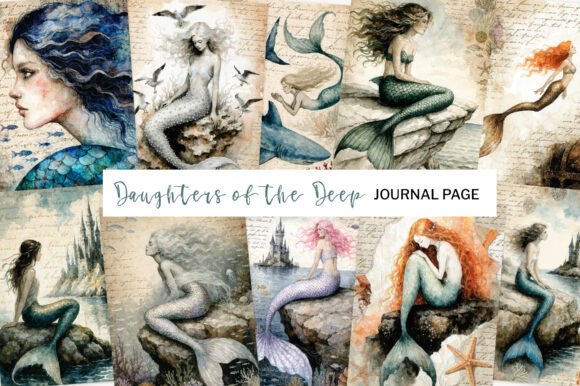 Download Vintage Mermaid Junk Journal Graphic - Journal Collection