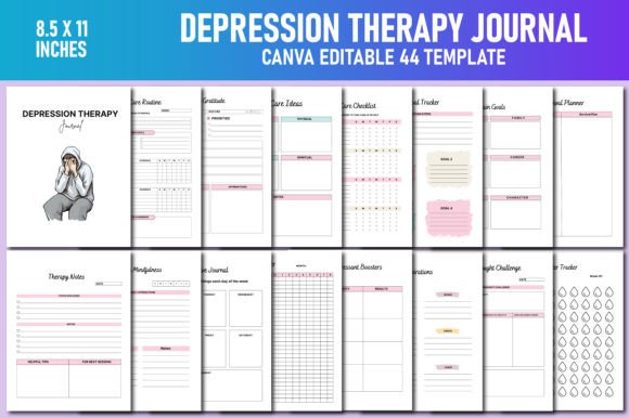 Download Depression Therapy Journal Canva KDP - Journal Collection