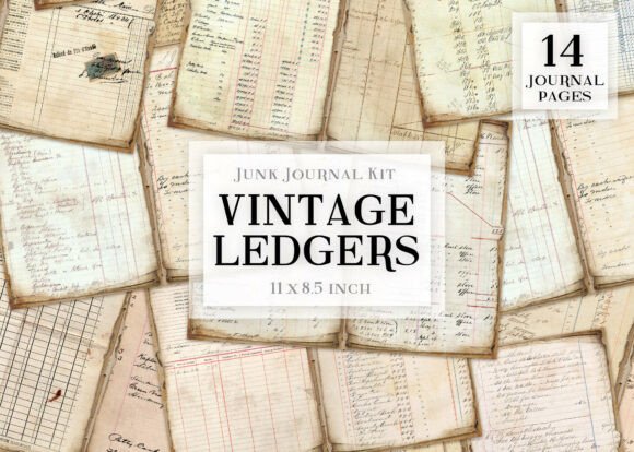 Download Vintage Ledgers Junk Journal Kit - Journal Collection