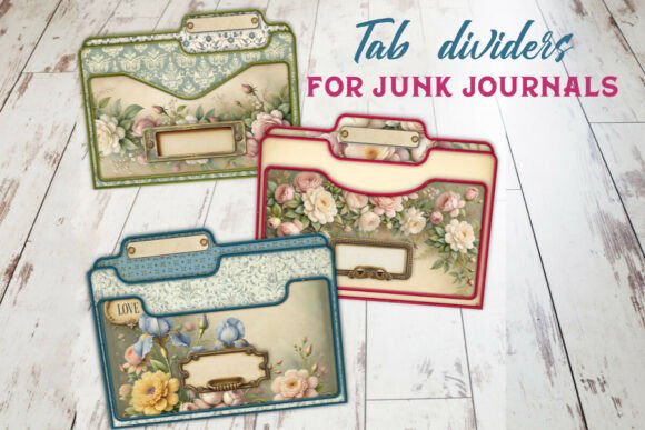 Download Vintage Tab Folder Junk Journal Set - Journal Collection