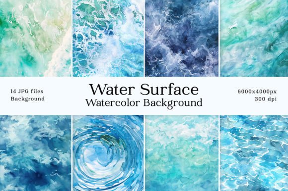Download Ocean Water Pool Surface Watercolor BG - Ocean Collection