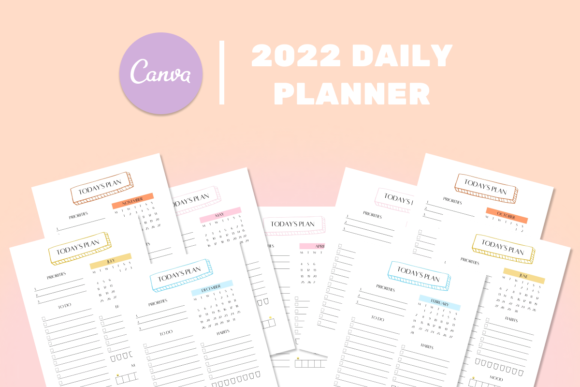 Download 2022 Daily Planner | Canva Template - 2022 daily planner Collection