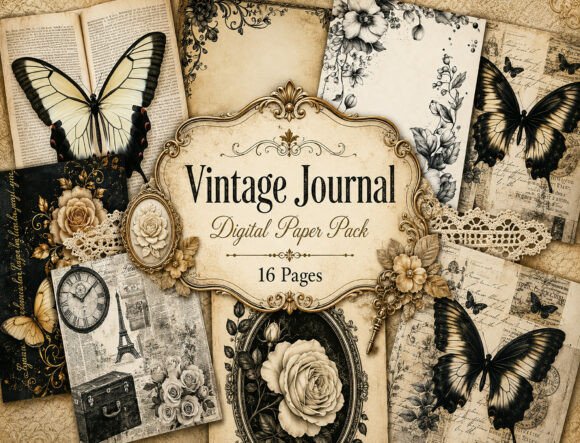 Download Vintage Botanical Junk Journal Pages - Journal Collection