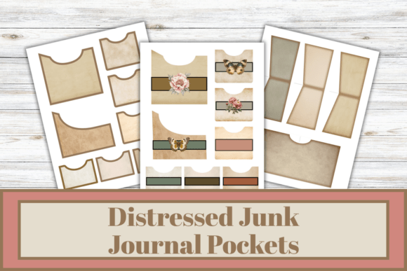 Download Distressed Junk Journal Pockets, - Journal Collection