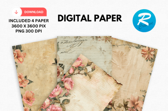 Download Romantic Journal Digital Paper Printable - Journal Collection