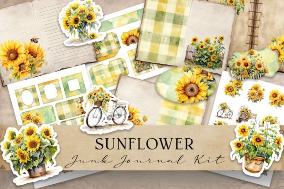 Download Sunflower Junk Journal Bundle Kit - Journal Collection