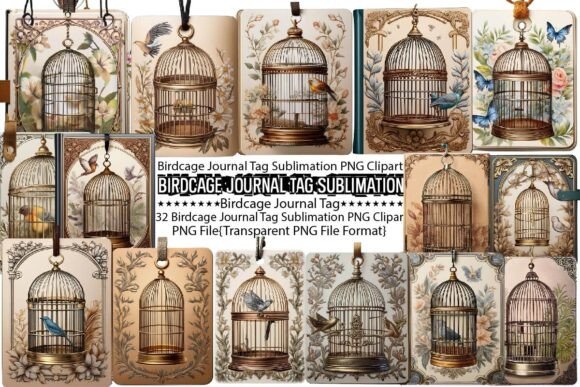 Download Birdcage Journal Tag Sublimation Bundle - Journal Collection