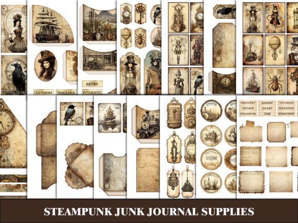 Download Steampunk Junk Journal Grungy Ephemera - Journal Collection