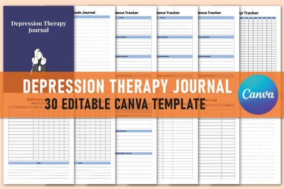 Download Depression Therapy Journal for Canva - Journal Collection