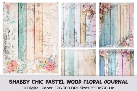 Download Shabby Chic Pastel Wood Floral Journal - Journal Collection