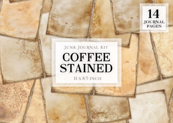 Download Coffee Dyed Junk Journal Pages - Journal Collection