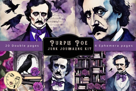 Download Purple Poe Junk Journaling Kit - Journal Collection