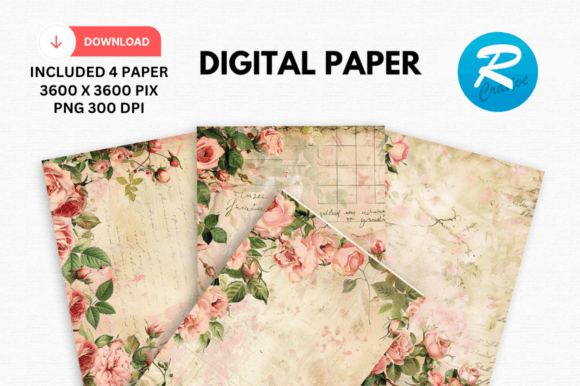 Download Romantic Journal Digital Paper Printable - Journal Collection